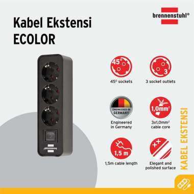 Brennenstuhl Ecolor 3-Soket Stop Kontak