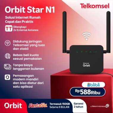 Telkomsel Orbit Star N1 Modem Wifi 4G LTE High Speed Data Free Kuota Star N1+USB