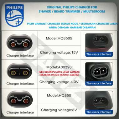 PHILIPS Charger Original HQ8505 A00390 HQ850 Adaptor Charger Ori HQ8505