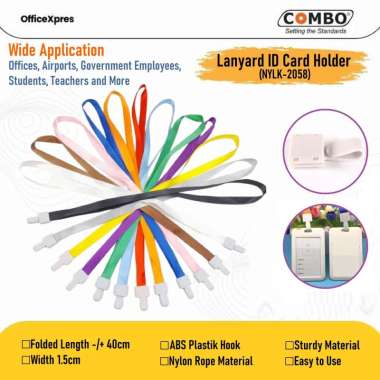 Tali ID Card Nilon / Card Holder / Tali Name tag / Gantungan Kartu 2058 / Tali Id Card Klip Plastik 