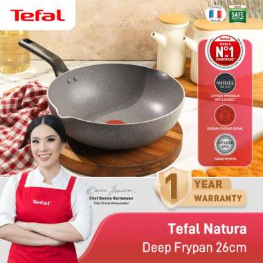 Tefal Natura Deep Frypan 26cm - Panci Wajan Penggorengan Hitam