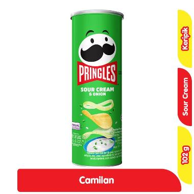 Promo Harga Pringles Potato Crisps Sour Cream & Onion 107 gr - Blibli