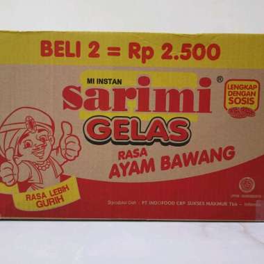 Sarimi Gelas Rasa Ayam Bawang - 1 Dus Isi 120 pcs