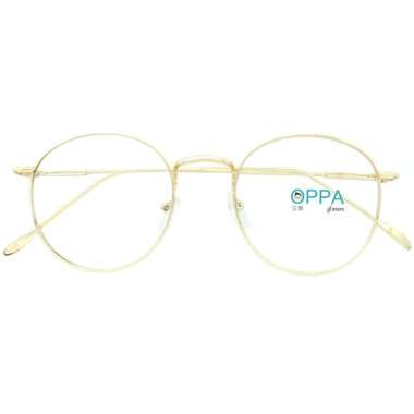 Oppa Glasses OPPA OP38 Bulat Minus Gaya Frame Kacamata Unisex - Gold - Gold