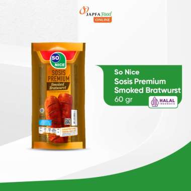 Promo Harga So Nice Sosis Siap Makan Premium Smoked Bratwurst 60 gr - Blibli