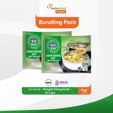 So Good Pangsit Udang Kuah/Shrimp Wonton Soup 84 gr - Isi 2 pack