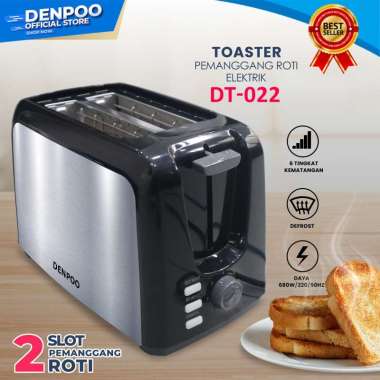 Denpoo DT 122 D Oven Pemanggang Roti Elektrik silver hitam