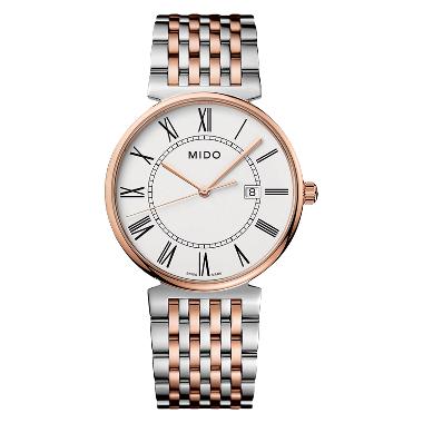 Jam Tangan Pria Mido M033.410.22.013.00 Dorada Men White Dial Dual Tone Stainless Steel Strap -
