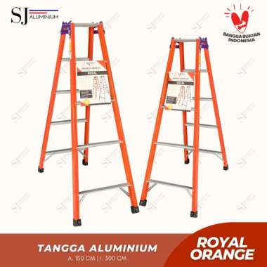 [ROYAL] Tangga Aluminium Lipat / Jumbo Aluminium Ladder - ORANGE - 150 CM / 1,5 Meter