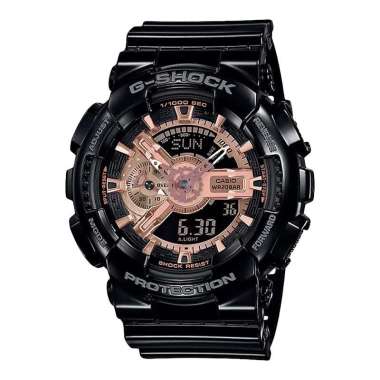 Jam Tangan Pria Casio G-Shock GA-110MMC-1ADR Black and Rose Gold Series Digital Analog Dial Black Re