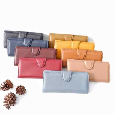 Dompet wanita model cetet lipat panjang kulit asli Garut Merah