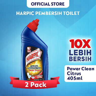 Harpic Power Clean Cairan Disinfectant Citrus 405 ml x 2 - Pembersih Toilet -