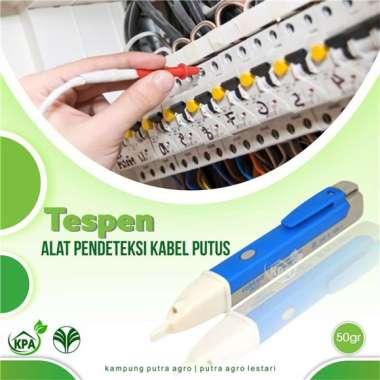 Alat Pendeteksi Kabel Listrik Putus - Tespen Otomatis Bunyi & Nyala - Biru-With Box
