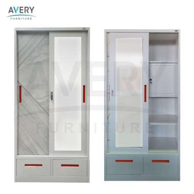 SLD 900 - Lemari Pakaian Besi 2 Pintu Sliding / Steel Wardrobe SL D900 ROADWAY