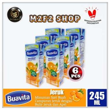 Jus Buavita Rasa Jeruk Kotak | Juice Orange - 245 ml (Kemasan 6 Pcs)