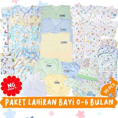 30 PCS PAKET LAHIRAN PERLENGKAPAN BAYI BARU LAHIR LENGKAP NEWBORN SNI KADO HAMPERS POLOS