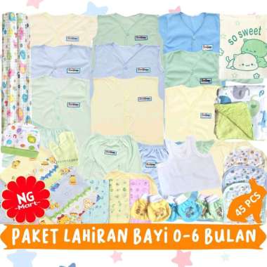 45PCS PAKET LAHIRAN PERLENGKAPAN BAYI BARU LAHIR LENGKAP NEWBORN SNI KADO HAMPERS POLOS