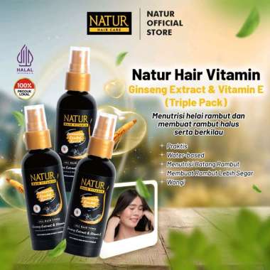 Triple Natur Hair Vitamin Ginseng 80 ml - Paket Vitamin Rambut Rontok 3pcs
