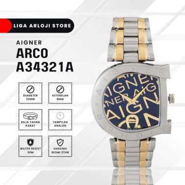 Aigner Arco A34321A Gold Blue - Jam Tangan Wanita Original -