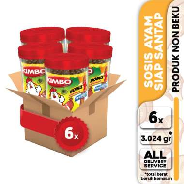 KIMBO Reddi Sosis Ayam Toples Box [6 pcs x 552 g]