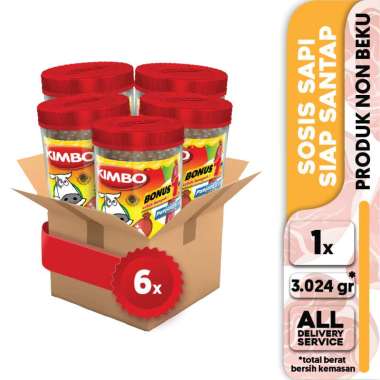 KIMBO Reddi Sosis Sapi Toples Box [6 pcs x 552 g]