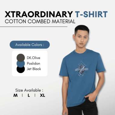 XTRAORDINARY T-Shirt Cotton Combed Sablon Discharge Pria 2073290191 Poslidon L