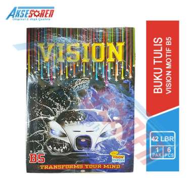 Aksesoren Buku Tulis Sekolah Vision Boxy [42 Lembar/1 Pack/6 Buku] / Buku Tulis Besar Panjang Notebo
