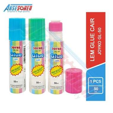 Aksesoren Lem Kertas Glue Stick Lem Cair Joyko [GL-50/50 ml] Perekat Kertas GL-R50 Lem Bening / Lem 