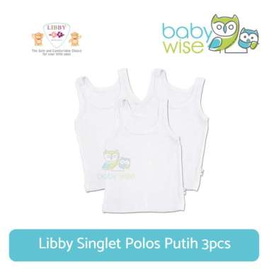 Libby Singlet Polos Putih 3pcs L