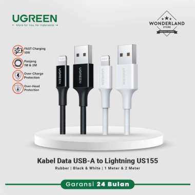 Ugreen Kabel Data USB-A to Lightning MFI Certified Original US155 1 Meter White