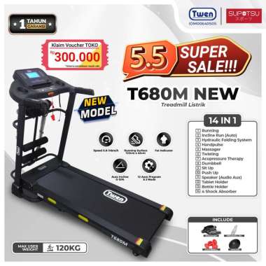 TWEN T680MT Treadmill Elektrik Treadmill Listrik Treadmill Multifungsi Treadmill Murah Treadmil T680MT New
