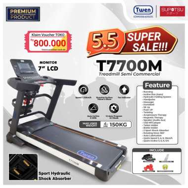 TWEN T7700M Treadmill Elektrik Treadmill Listrik Treadmill Multifungsi Treadmill Murah Treadmil