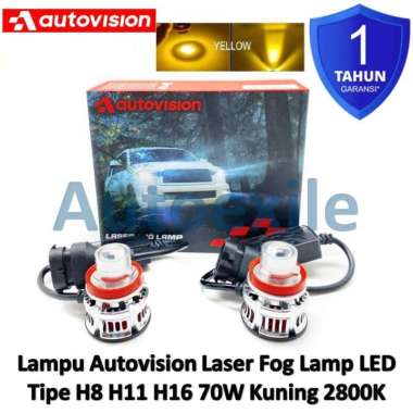 Autovision Laser Fog Light LED H8 H11 H16 Kuning Pekat 2800K Mini Yellow Foglamp Original Lampu Kabu