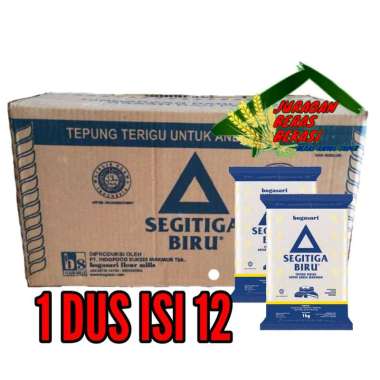 TEPUNG TERIGU SEGITIGA BIRU 1 DUS 1kg isi 12pcs