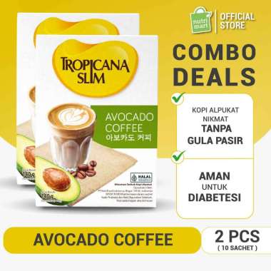 Twin Pack - Tropicana Slim Avocado Coffee 10 sch (2 pcs) - Kopi Susu Nikmat Tanpa Gula Pasir dengan