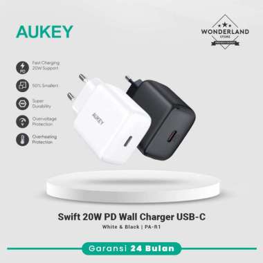 Aukey Adaptor Charger iPhone Fast Charging 20W USB-C Nano PD3.0 PA-R1