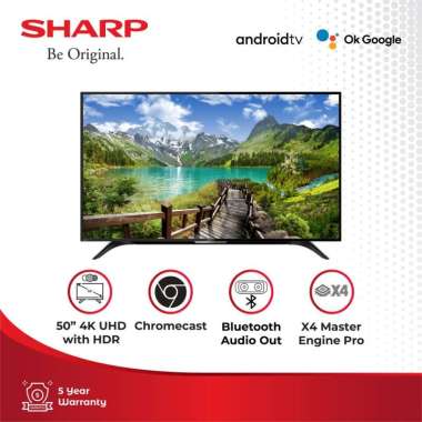 SHARP 4T-C50DK1I AQUOS Smart LED TV Android 4K With HDR [50 Inch]