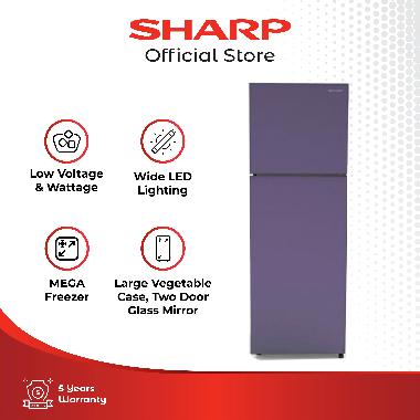 SHARP SJ-326XG-CP Kulkas 2 Pintu Shine Glass Door [256 L/237 L]