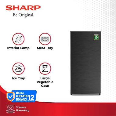 SHARP SJ-N182N-HS Kulkas 1 Pintu Shine [166L/157L]