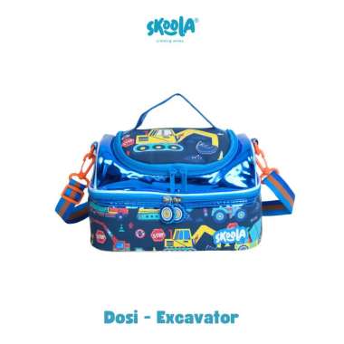 Skoola Tas Bekal Lunch Bag Box Tempat Makan Anak Laki-Laki Soccer Shark - Dosi EXCAVATOR