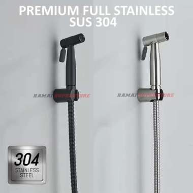 Toilet Jet Shower Stainless Bidet Closet Cebok Shower&Selang Hitam
