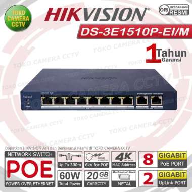 SWITCH POE HIKVISION 8 PORT