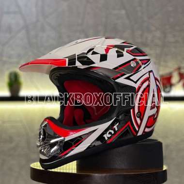 KYT Cross Pro AVENGER Helm Motocross - White Red XL WHITE RED