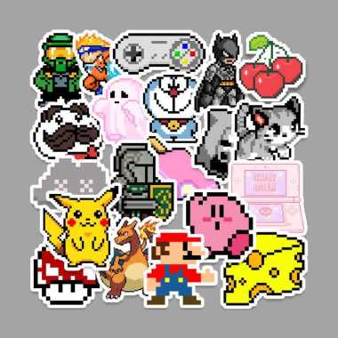 STIKER PACK TUMBLR - PIXEL ART [20 PCS]