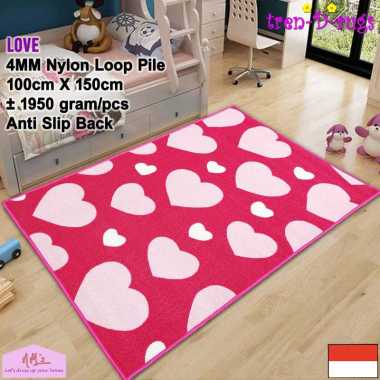 Tren-D-rugs Karpet love hati permadani bulu alas lantai kamar tidur ruang tamu dekorasi rumah anti s