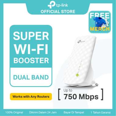 TP-LINK RE200 AC750 Wi-Fi Range Extender TPLink RE 200 AC750 Dual Band (Penguat Sinyal WiFi) RE200 A