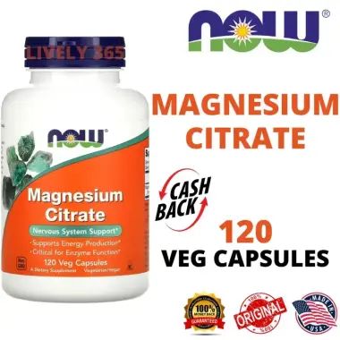 NOW Foods Citrate De Magnésium 120 Capsules Végétales 133 Mg - Complément Alimentaire Neuf