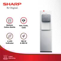 SHARP SWD-72EHL BK/WH Water Dispenser Stainless Steel Bottom Loading