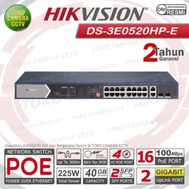 SWITCH POE 16 PORT GIGABIT HIKVISION DS-3E0520HP-E HIGH POWER