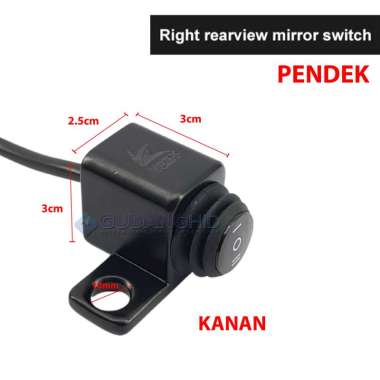 Saklar Lampu Spion Motor Full Besi Tombol On Off On Waterproof Switch Kanan Pendek